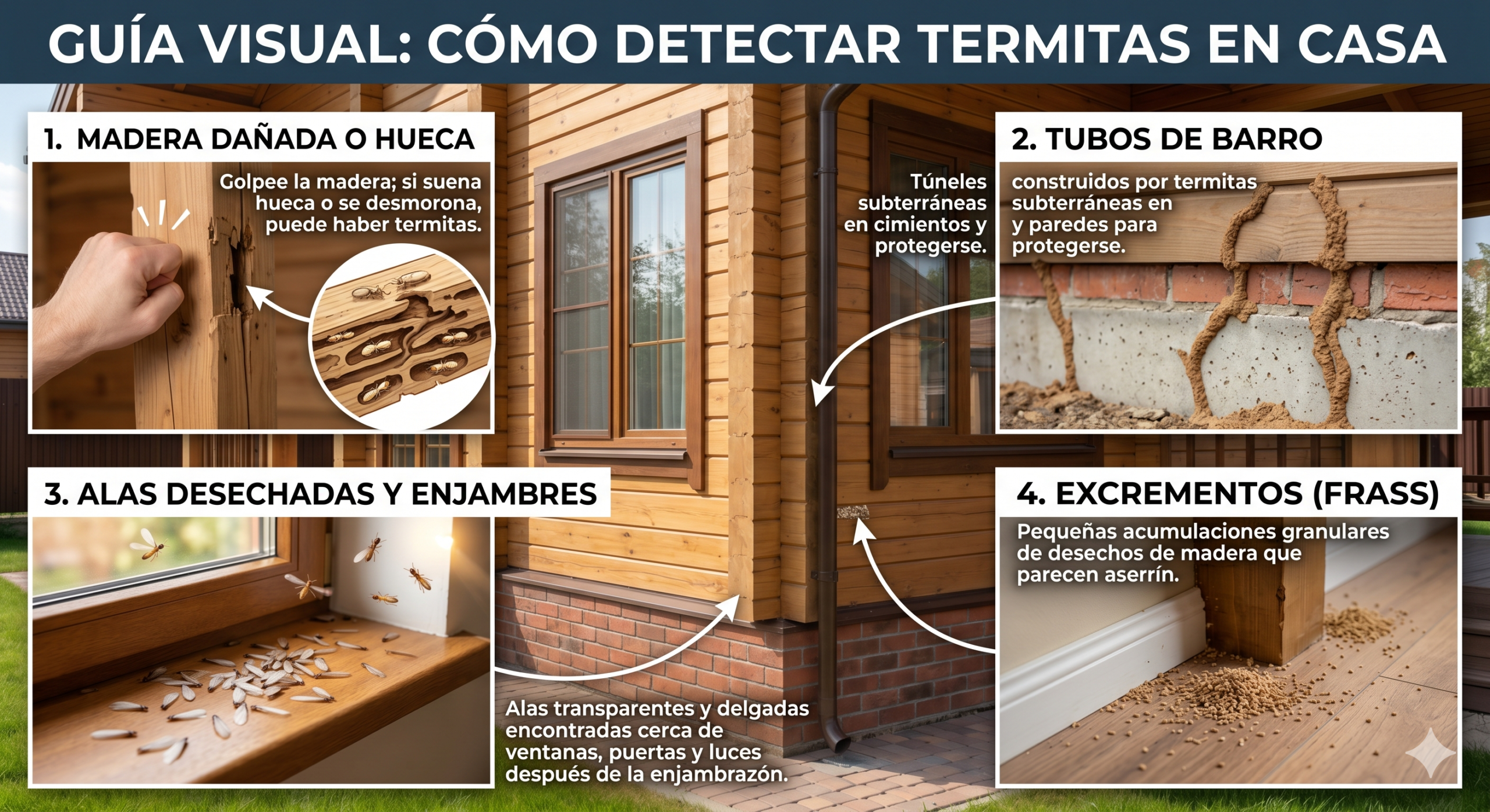 ¿Cómo saber si tengo termitas en casa? 1 detectar termitas en casa